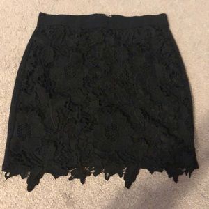 Black lace detail skirt